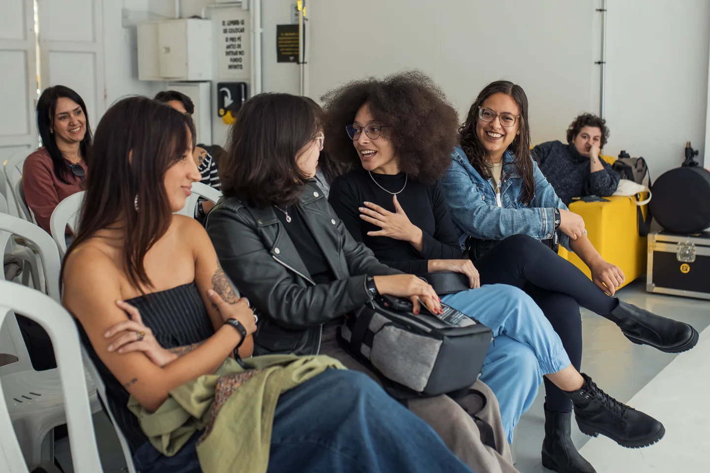 People listening during a group discussion